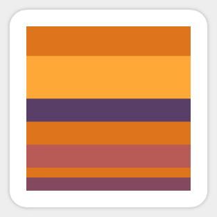 A cool commixture of Old Heliotrope, Dark Mauve, Giant'S Club, Brownish Orange and Mango stripes. Sticker